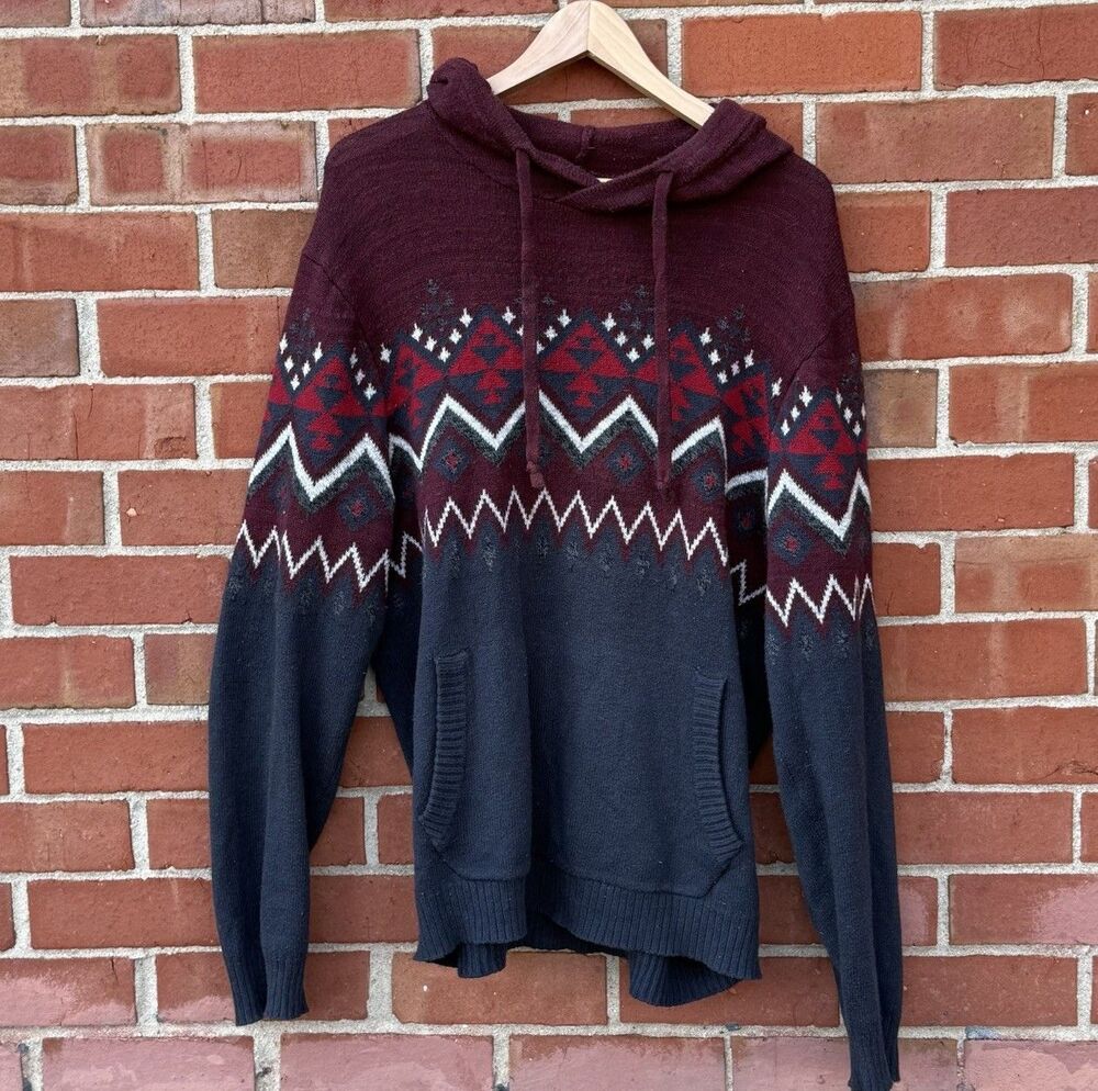 American Eagle Sweater Seriously Soft Aztec Southwest Rustic Lodge Nordic Large